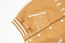 Load image into Gallery viewer, WrttnHouse Designer Varsity Jacket (Tan)