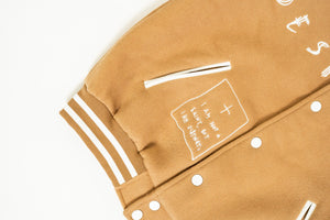 WrttnHouse Designer Varsity Jacket (Tan)